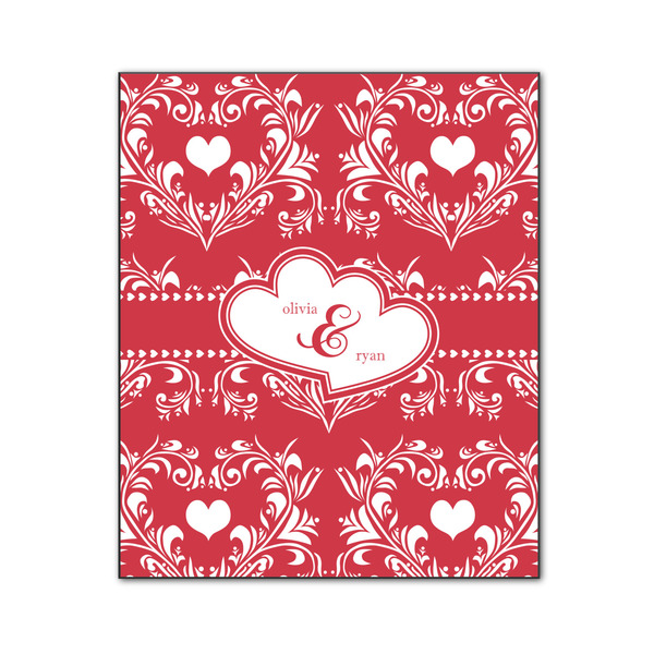 Heart Damask 20x24 Wood Print - Front View