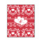 Heart Damask 20x24 Wood Print - Front View