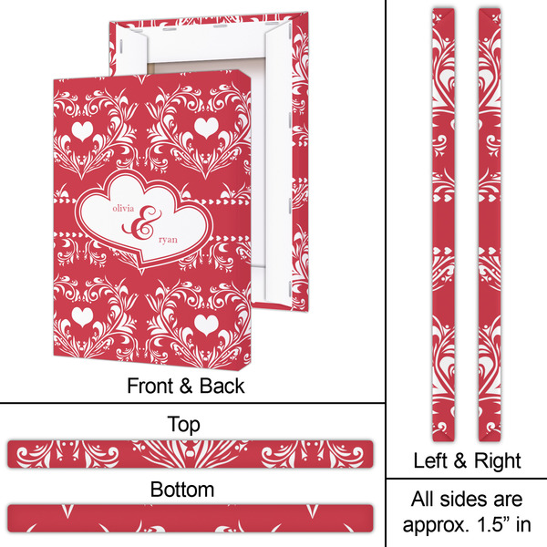Heart Damask 20x30 - Canvas Print - Approval