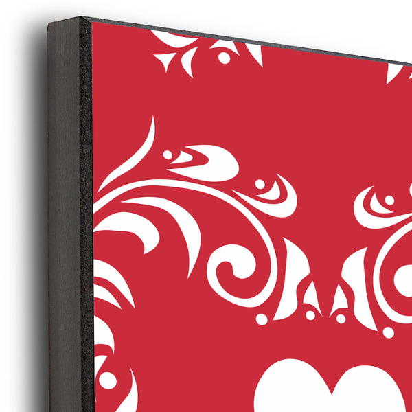 Heart Damask 20x30 Wood Print - Closeup