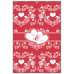 Heart Damask Wood Print - 20x30 (Personalized)