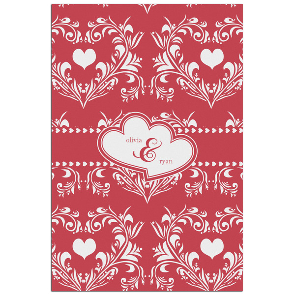 Custom Heart Damask Poster - Matte - 24x36 (Personalized)