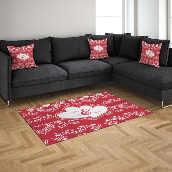 Heart Damask 4'x6' Indoor Area Rugs - IN CONTEXT