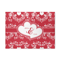 Heart Damask 5' x 7' Patio Rug (Personalized)