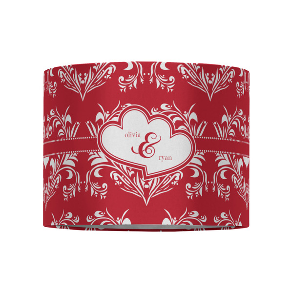 Heart Damask 8" Drum Lampshade - FRONT (Fabric)