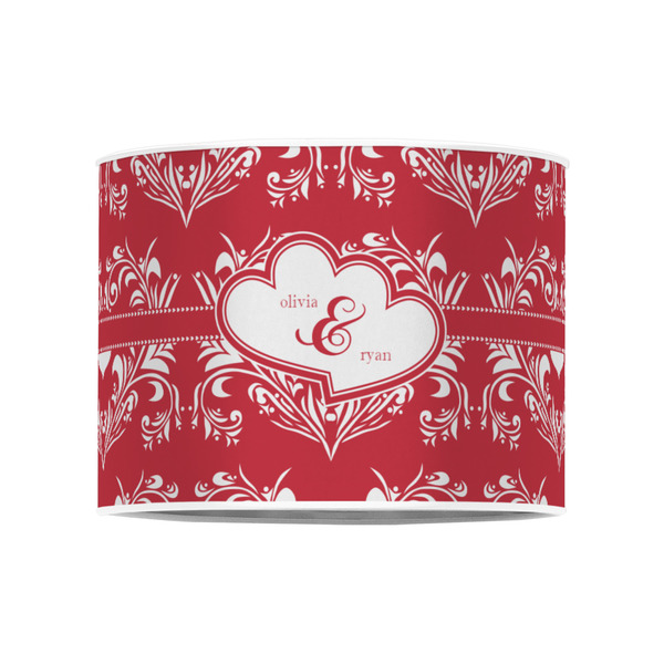 Heart Damask 8" Drum Lampshade - FRONT (Poly Film)