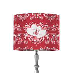 Heart Damask 8" Drum Lamp Shade - Fabric (Personalized)