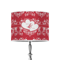 Heart Damask 8" Drum Lamp Shade - Poly-film (Personalized)