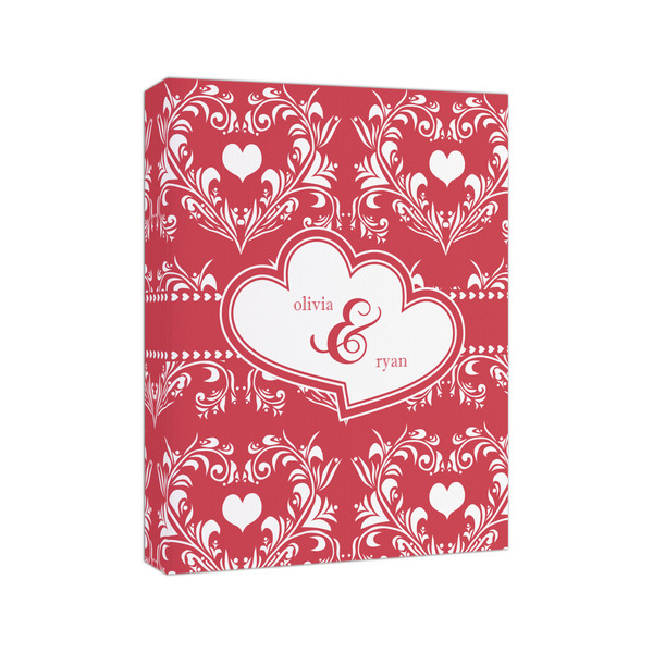 Heart Damask 8x10 - Canvas Print - Angled View
