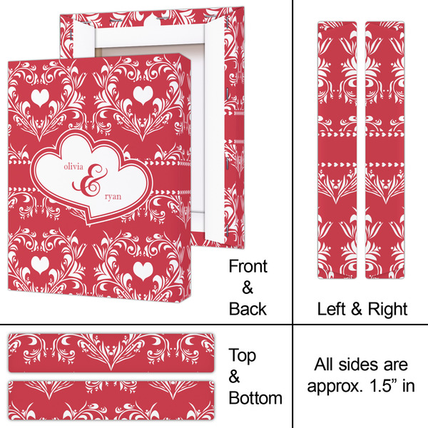 Heart Damask 8x10 - Canvas Print - Approval