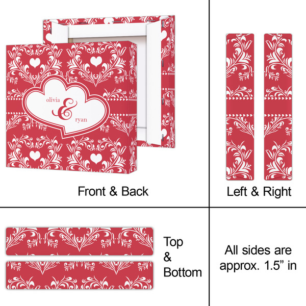 Heart Damask 8x8 - Canvas Print - Approval