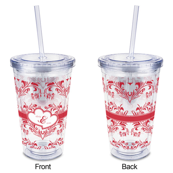 Heart Damask Acrylic Tumbler - Full Print - Approval