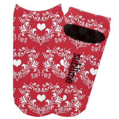 Heart Damask Adult Ankle Socks (Personalized)