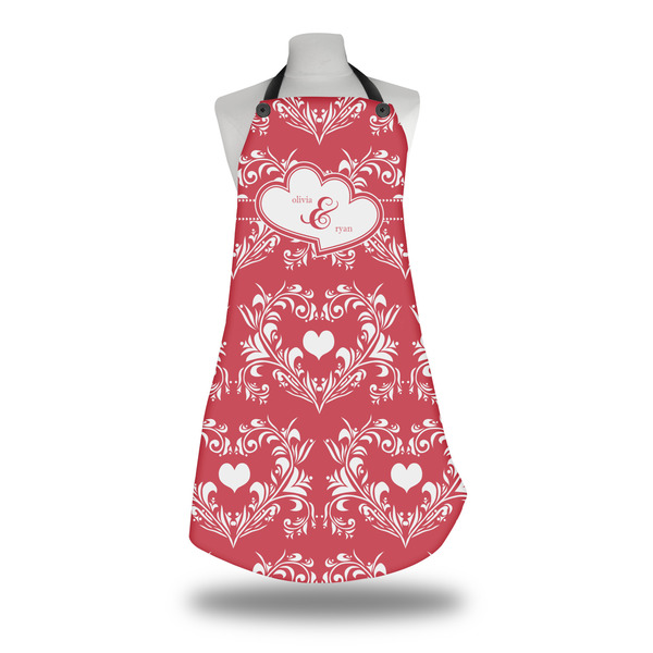 Custom Heart Damask Apron w/ Couple's Names