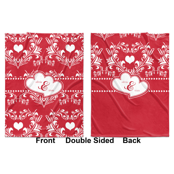 Heart Damask Baby Blanket (Double Sided - Printed Front and Back)