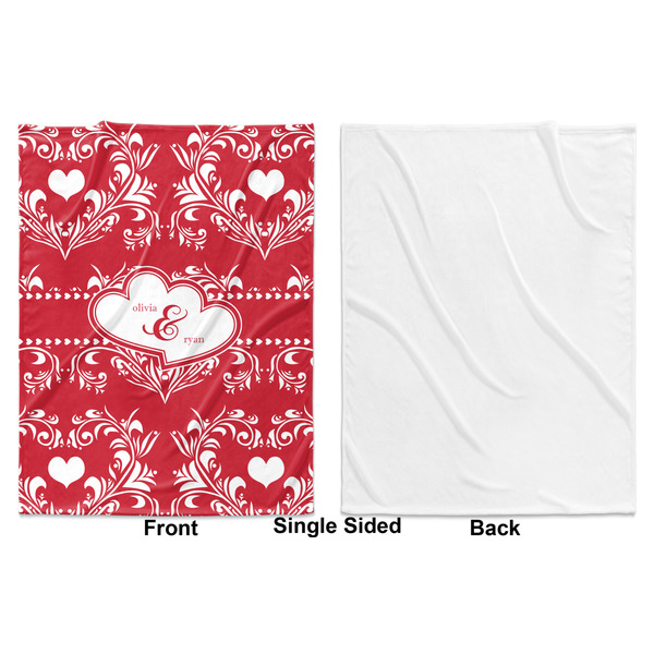 Heart Damask Baby Blanket (Single Side - Printed Front, White Back)