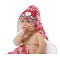 Heart Damask Baby Hooded Towel on Child