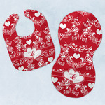 Heart Damask Baby Bib & Burp Set w/ Couple's Names
