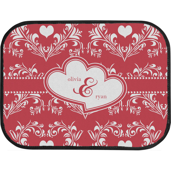 Heart Damask Back Seat Car Mat