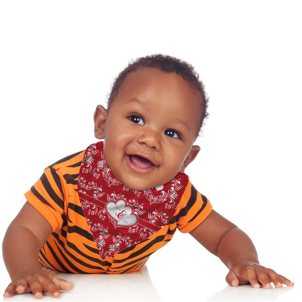 Heart Damask Bandana Bib - (Lifestyle 1 boy)