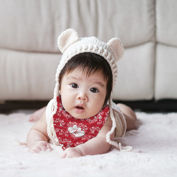 Heart Damask Bandana Bib - (Lifestyle 2 girl)