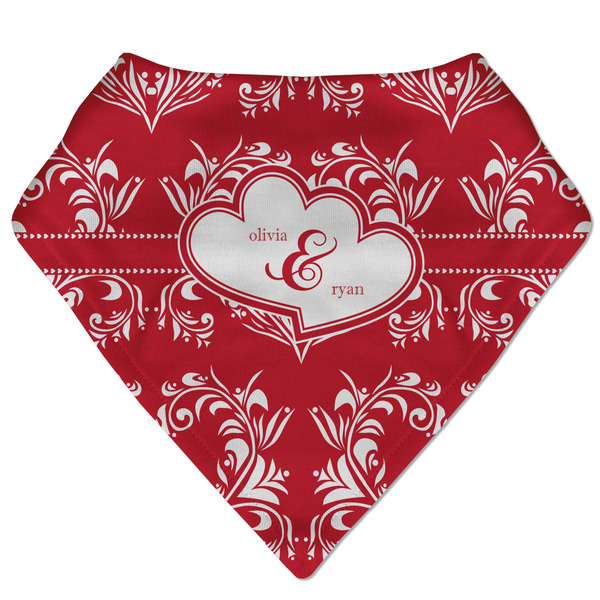Custom Heart Damask Bandana Bib (Personalized)