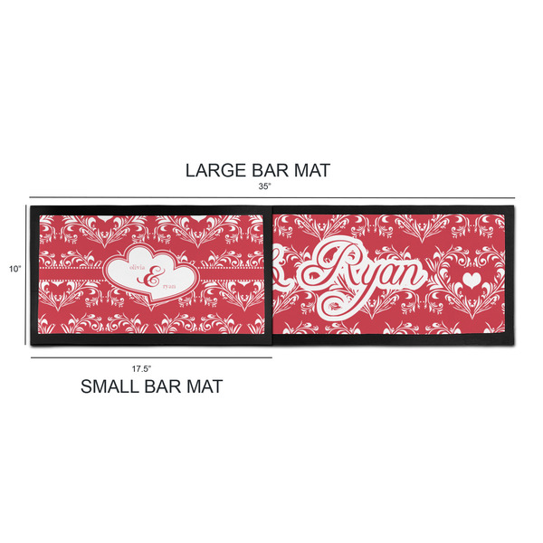 Heart Damask Bar Mats - Sizing Chart