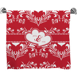 Heart Damask Bath Towel (Personalized)