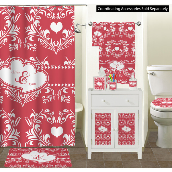 Heart Damask Bathroom Scene