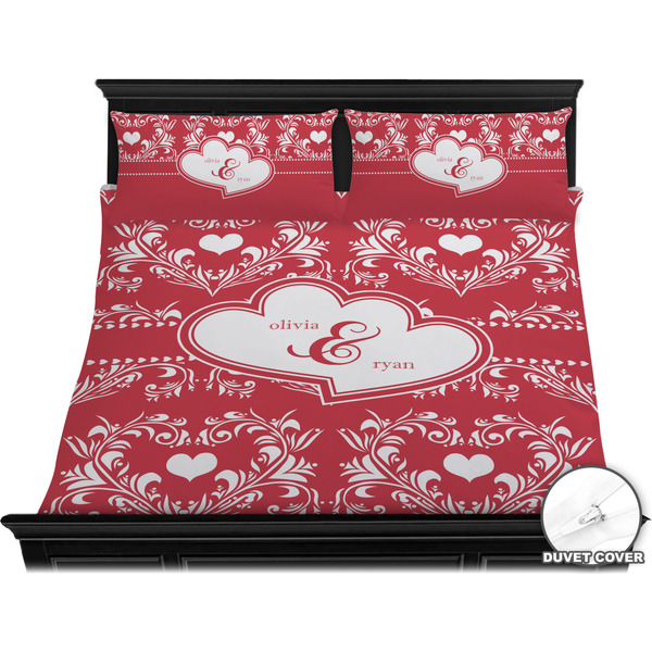Heart Damask Bedding Set (King) - Duvet