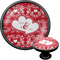 Heart Damask Cabinet Knob (Black) (Personalized)