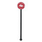 Heart Damask Black Plastic 5.5" Stir Stick - Round - Single Stick