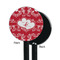 Heart Damask Black Plastic 5.5" Stir Stick - Single Sided - Round - Front & Back
