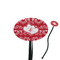 Heart Damask Black Plastic 7" Stir Stick - Oval - Closeup