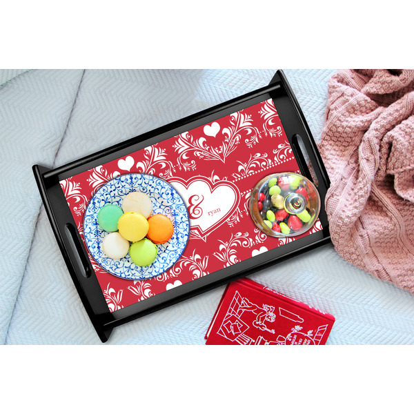Heart Damask Black Tray - Lifestyle (UPDATED)