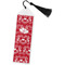 Heart Damask Bookmark with tassel - Flat