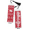 Heart Damask Bookmark with tassel - Front and Back