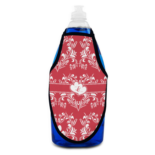 Heart Damask Bottle Apron - Soap - FRONT
