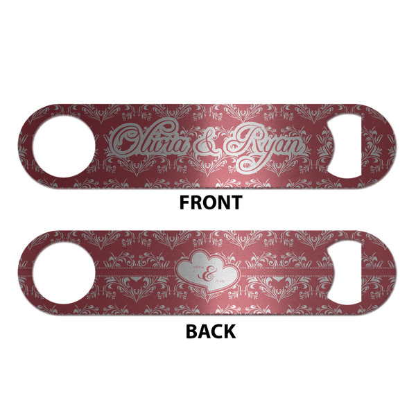 Heart Damask Bottle Opener - Front & Back