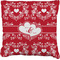 Heart Damask Faux-Linen Throw Pillow 16" (Personalized)