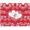 Heart Damask Woven Fabric Placemat - Twill w/ Couple's Names