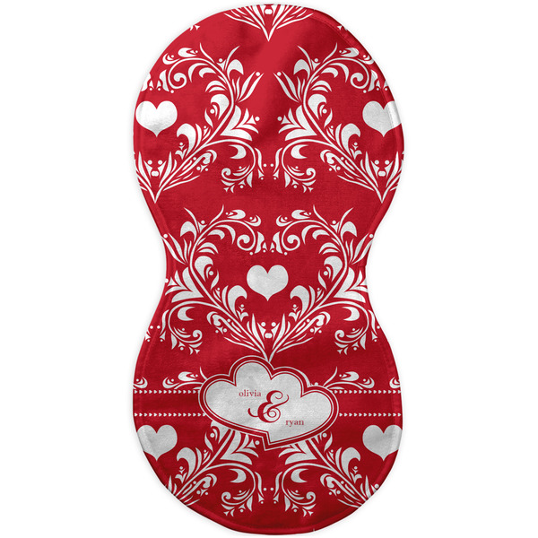 Heart Damask Burp Peanut Shaped Flat