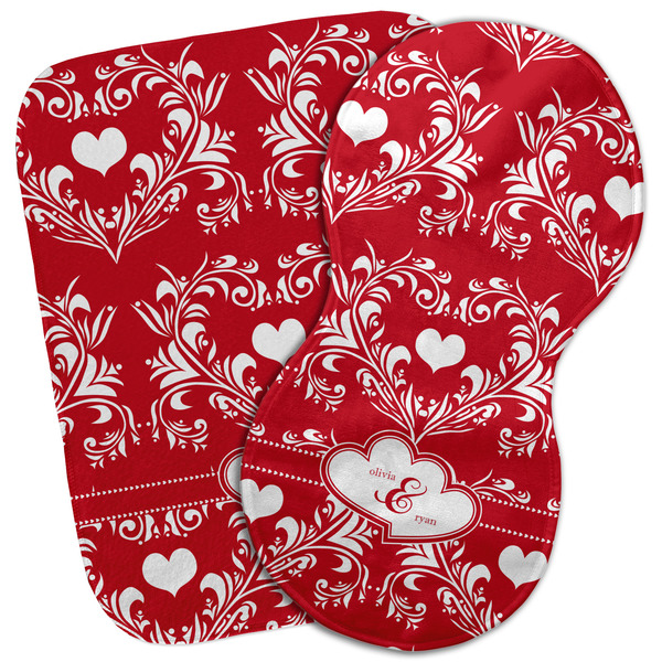 Custom Heart Damask Burp Cloth (Personalized)