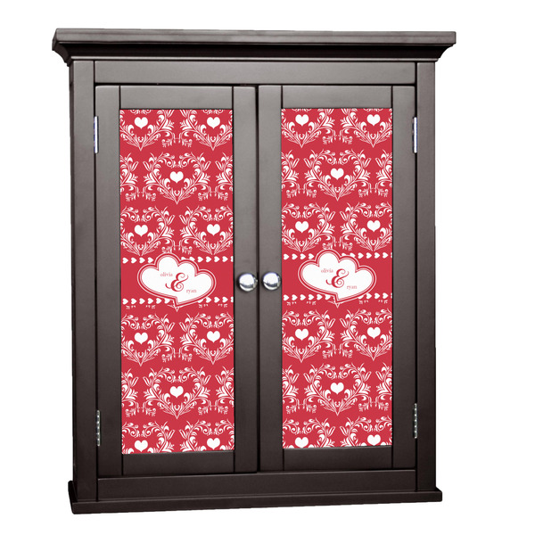 Custom Heart Damask Cabinet Decal - Small (Personalized)