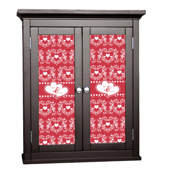 Custom Heart Damask Cabinet Decal - Custom Size (Personalized)