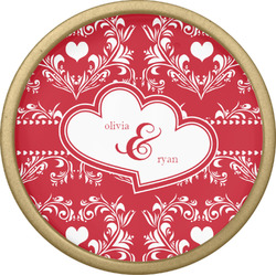 Heart Damask Cabinet Knob - Gold (Personalized)