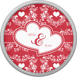 Heart Damask Cabinet Knob (Silver) (Personalized)