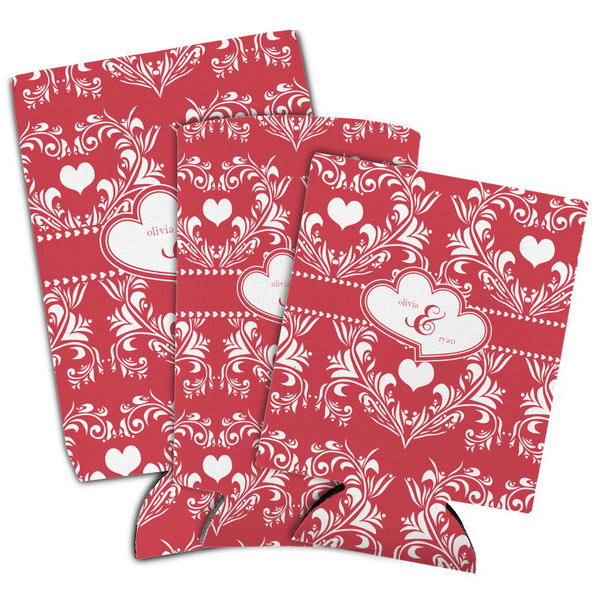 Heart Damask Can Coolers - PARENT/MAIN