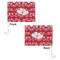 Heart Damask Car Flag - 11" x 8" - Front & Back View