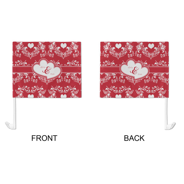 Heart Damask Car Flag - Large - APPROVAL